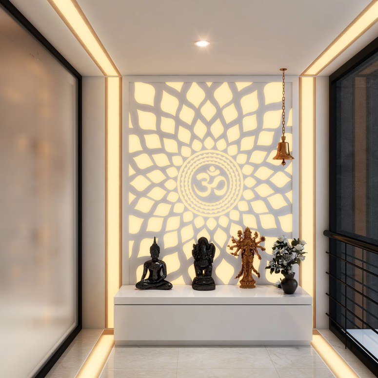 Pooja Room_pooja room designs for indian homes interior design for pooja room wall units electronic city bengaluru